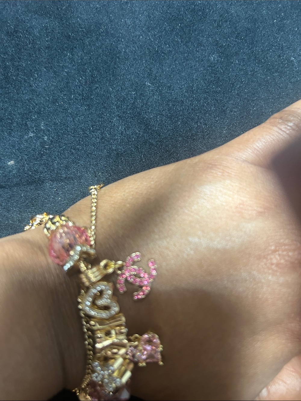 CC Gold-Tone Pink Crystal Cocktail bracelet&Ring - Women's Statement Jewelry - Picture 7 of 7
